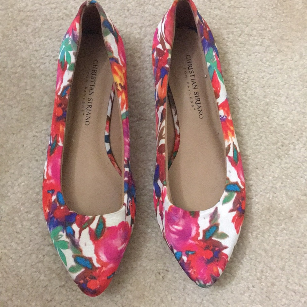 Christian Siriano floral pointed flats